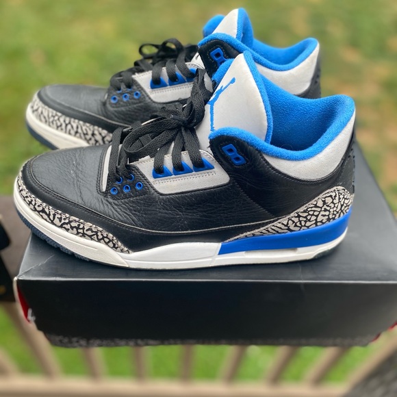 JORDAN SPORT BLUE 3’s SIZE 11 - Picture 3 of 5
